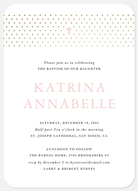 Pindot Celebration Baptism Christening Invitations