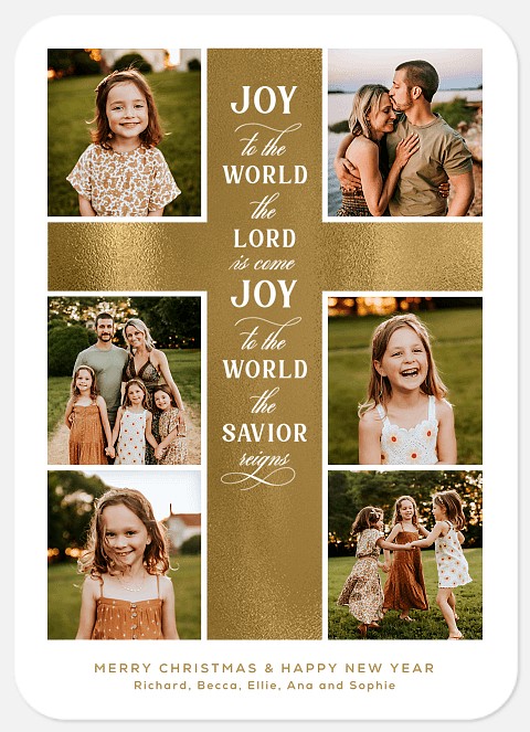 Glittering Cross Holiday Photo Cards