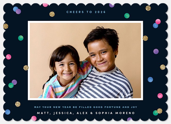 Festive Confetti Holiday Photo Cards