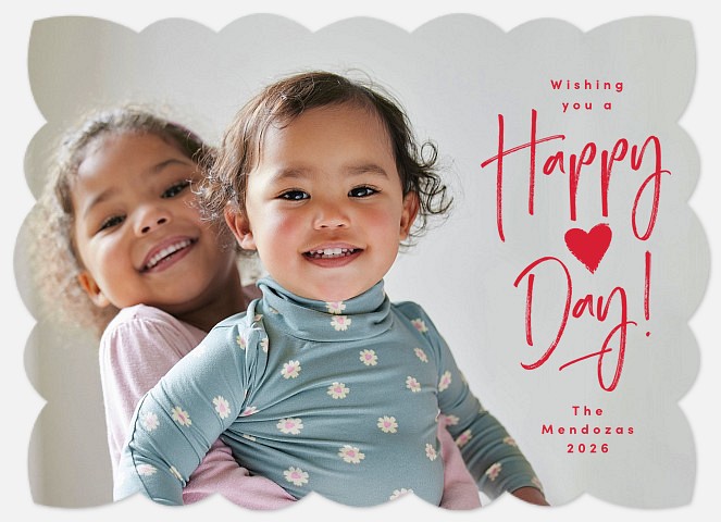 Brush Script Valentine Photo Cards