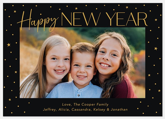 Festive Stars Holiday Photo Cards