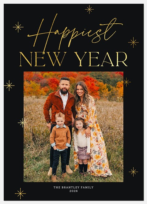 Elegant Stars Holiday Photo Cards