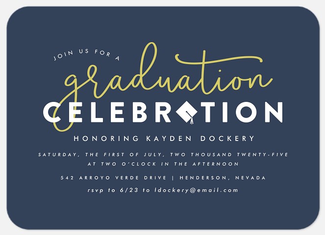 Charming Calligraphy Graduation Cards