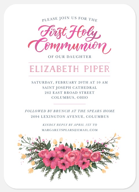 Communion Garland First Communion Invitations