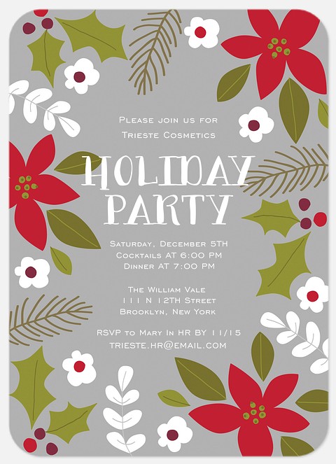 Blooming Jubilee Holiday Party Invitations