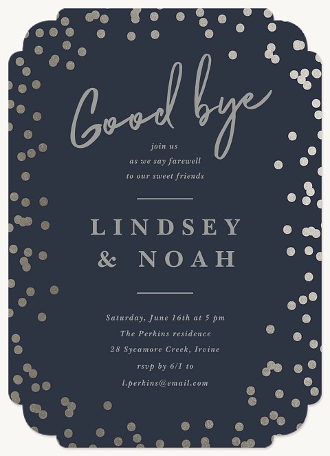Glistening Goodbye Party Invitations