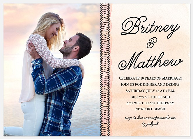 Watercolor Album Anniversary Invitations