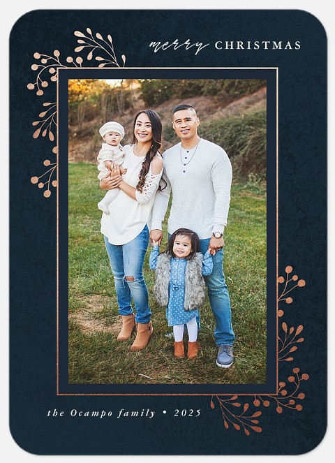 Rose Gilding Holiday Photo Cards