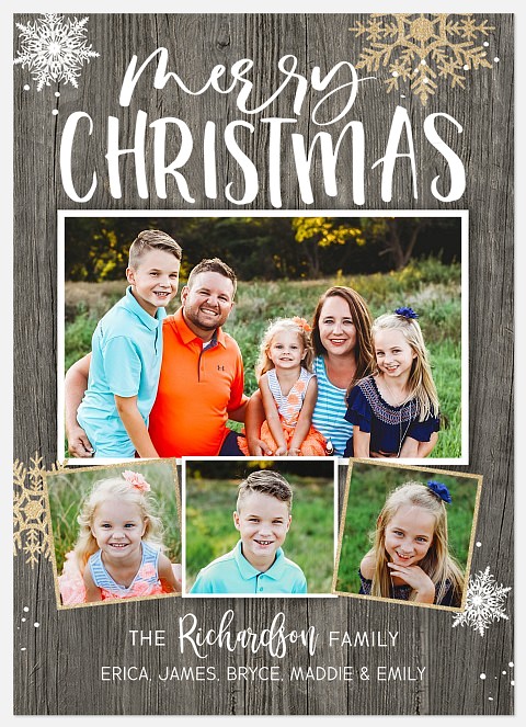 Barnwood Snow Holiday Photo Cards