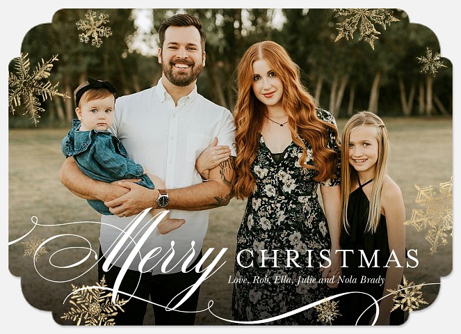 Golden Snow Holiday Photo Cards