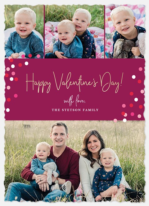 Colorful Confetti Valentine Photo Cards