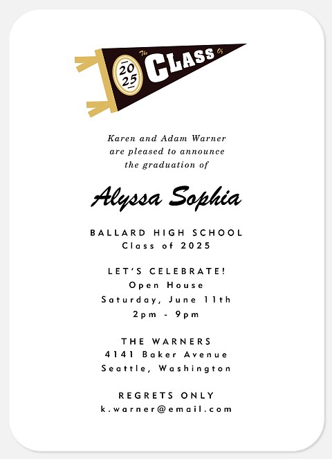 Bold Pennant Graduation Cards