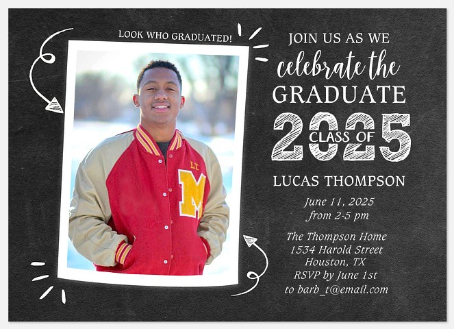Chalkboard Sketch Graduation Cards