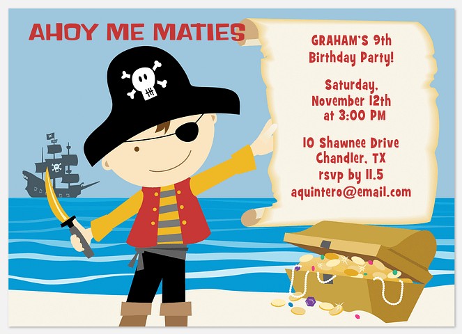 Ahoy Maties Kids' Birthday Invitations