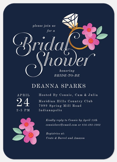 Floral Ring Bridal Shower Invitations