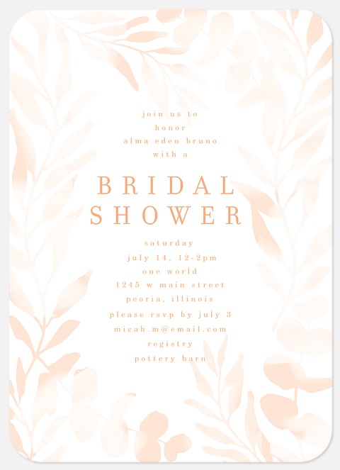 Sweet Foliage Bridal Shower Invitations