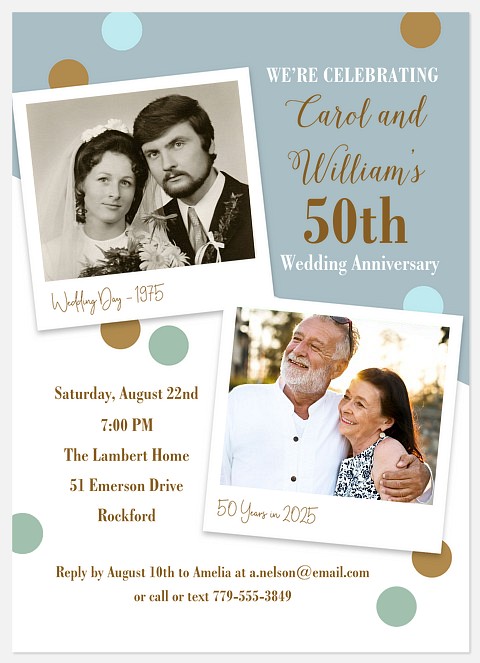 Vintage Photos Anniversary Invitations