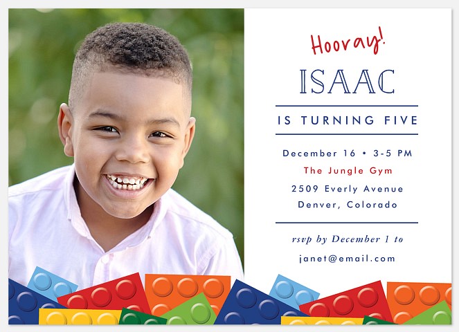 Brick Party Kids' Birthday Invitations