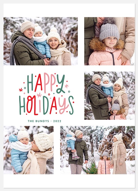 Festive Coloration Holiday Photo Cards