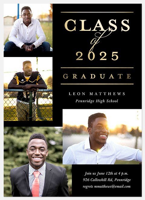 Gilded Achievement Graduation Cards