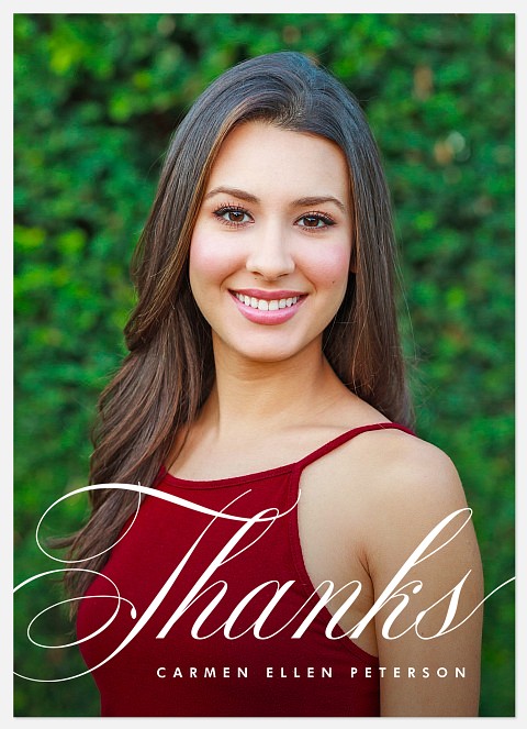 Flourished Portrait Thank You Cards 
