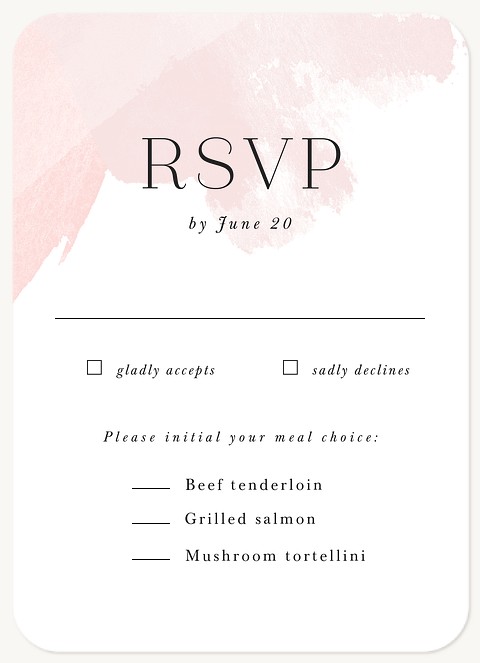 Pink Wash Wedding RSVP Cards