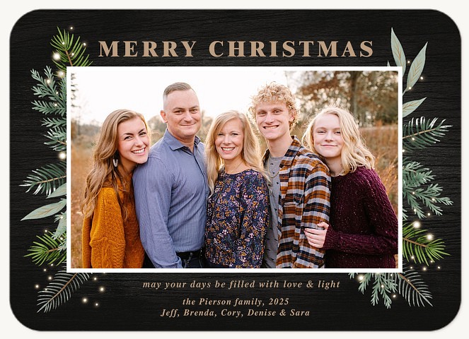 Peaceful Pines Personalized Holiday Cards