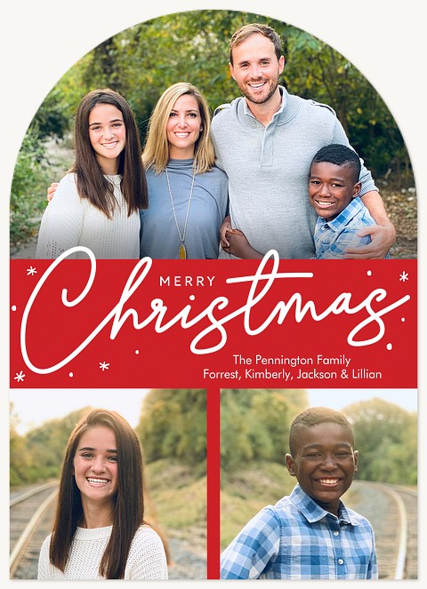 Scripted Trio Personalized Holiday Cards