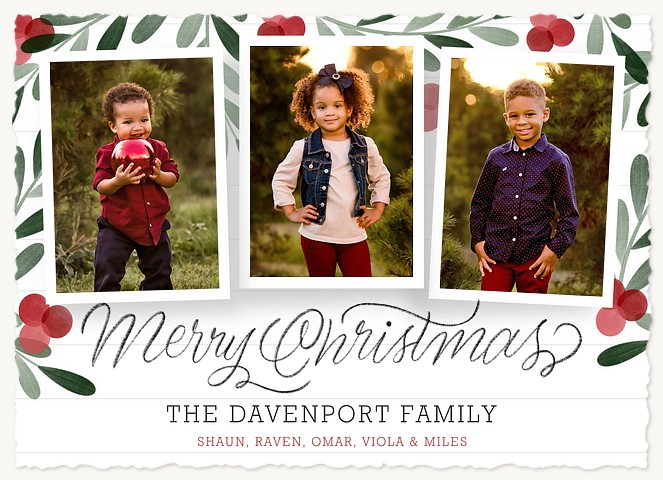Painted Berries Personalized Holiday Cards