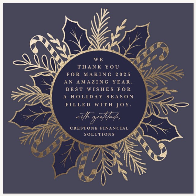Gilded Wreath Business Holiday Cards