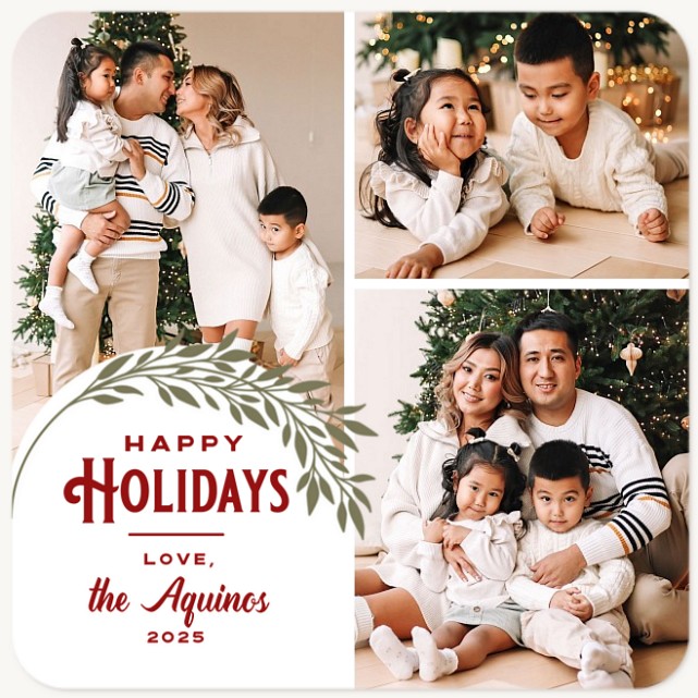 Festive Branch Personalized Holiday Cards