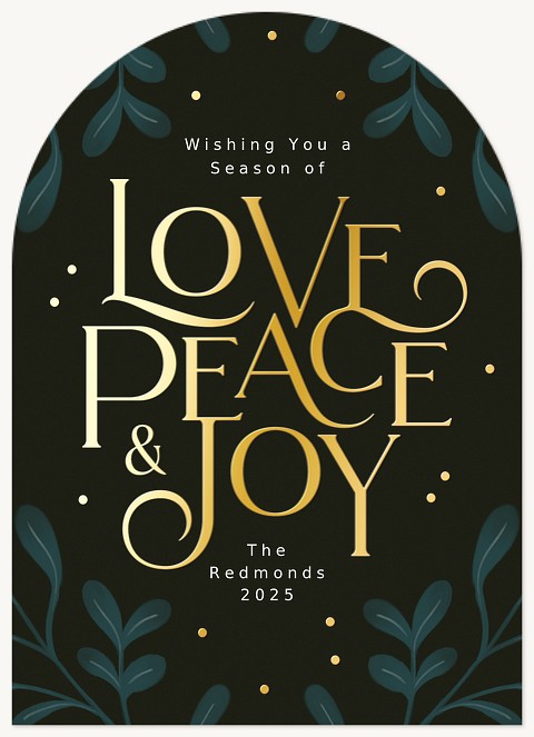 Winter Greenery Foil Holiday Cards