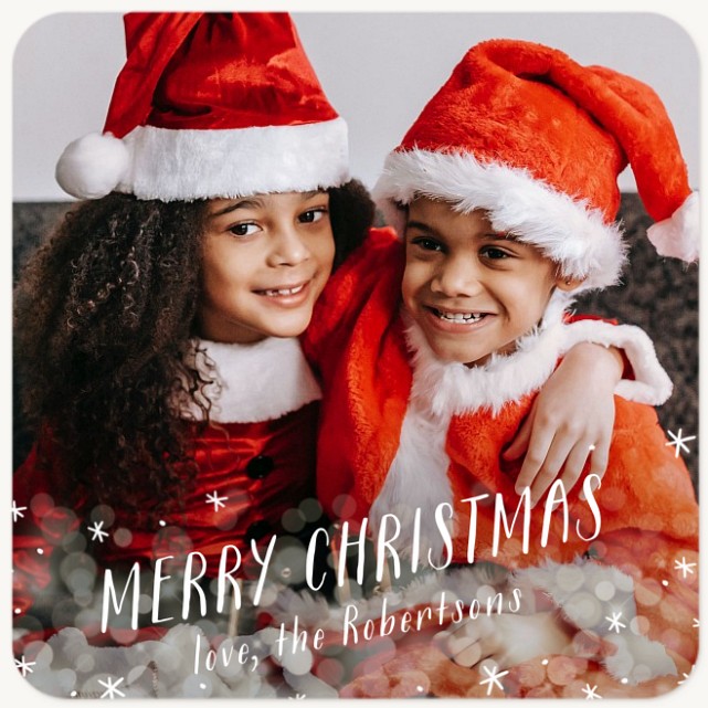 Snowflake Sparkles Personalized Holiday Cards