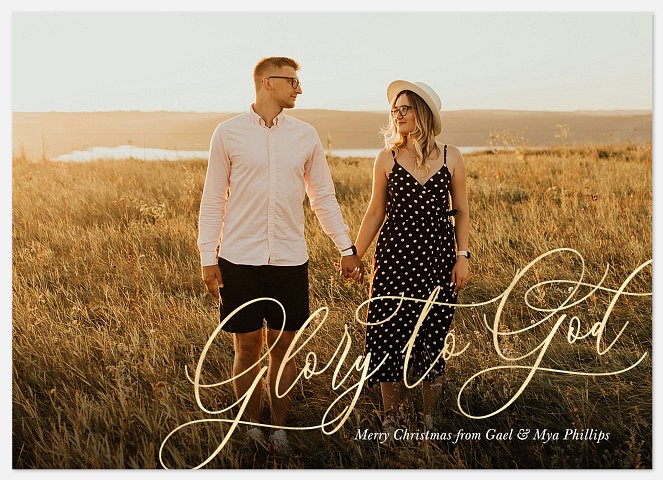 Flowing Scripture Holiday Photo Cards