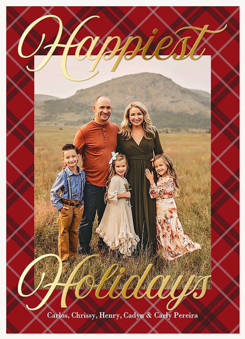 Classic Plaid Personalized Holiday Cards