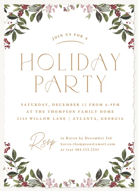 Watercolor Holiday Party Holiday Party Invitations