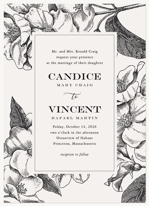 Vintage Botanical Wedding Invitations