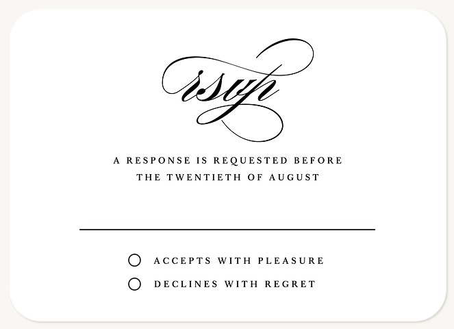 Classic Sophistication Wedding RSVP Cards