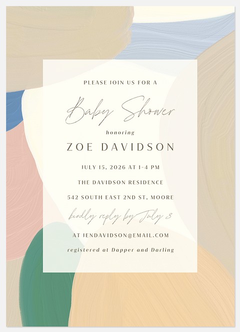 Painted Terrazzo Baby Shower Invitations
