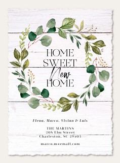 Personalized Moving Announcement Cards - Blue Butterfly Design With Envelopes, New Home Address Change Notecards