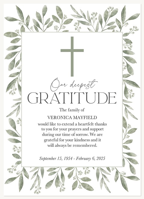 Our Deepest Gratitude Memorial & Sympathy Cards