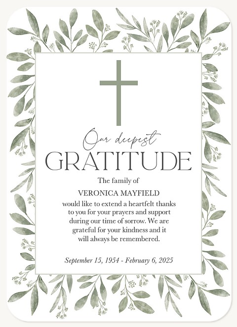 Our Deepest Gratitude Memorial & Sympathy Cards