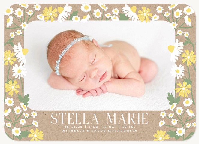 Storybook Floral Baby Announcements