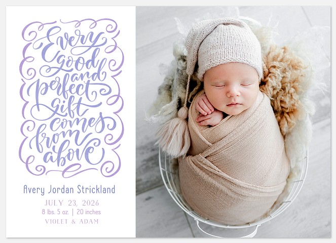 Heaven Sent Baby Birth Announcements
