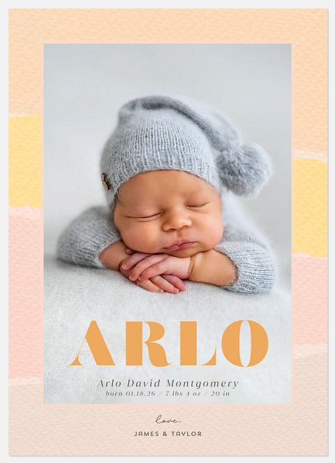 Sunny Hello Baby Birth Announcements