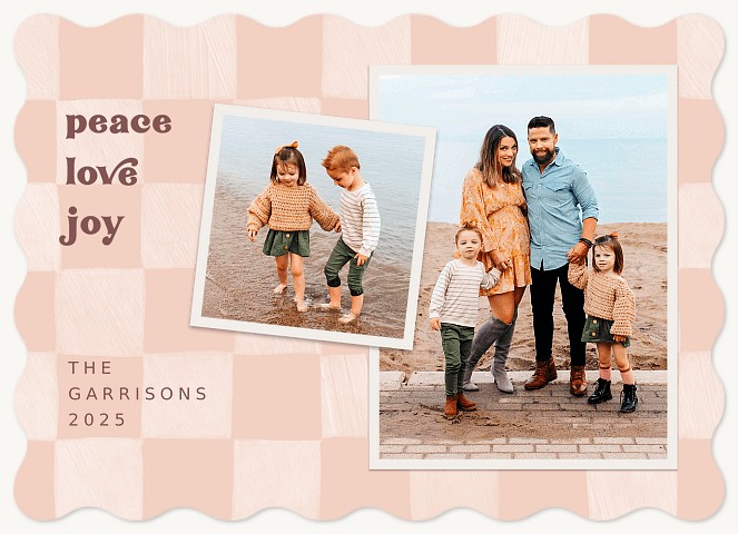 Checkered Personalized Holiday Cards