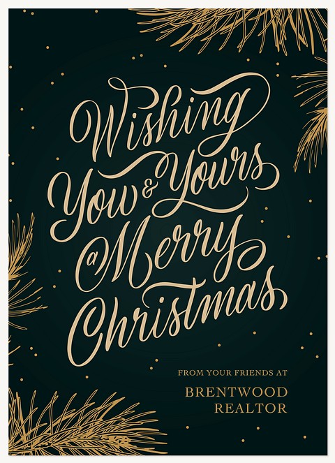 Pinecone Christmas Business Holiday Cards