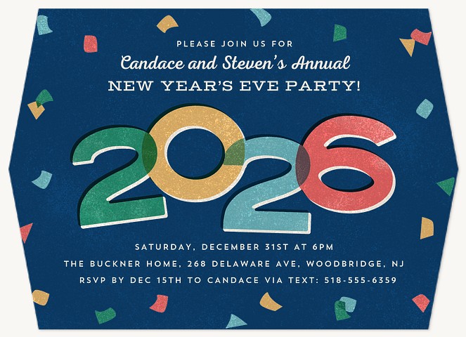 Retro Confetti Holiday Party Invitations