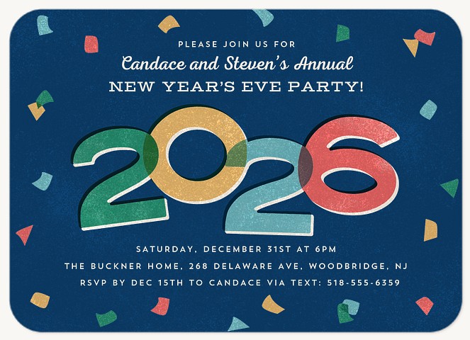Retro Confetti Holiday Party Invitations