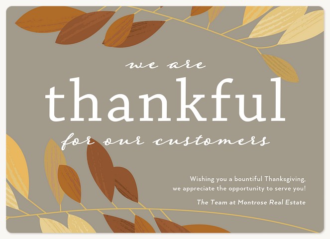 Leafy Gratitude Holiday & Christmas Magnet Cards